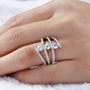 COSJOOHY 925 Sterling Silver Sparkling Full Diamond Rings Three Row