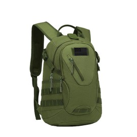 ArcEnCiel 15L Motorcycle Backpack Tactical Bag Rucksacks for Outdoor Camping Trekking Hunting with Patch（Green）