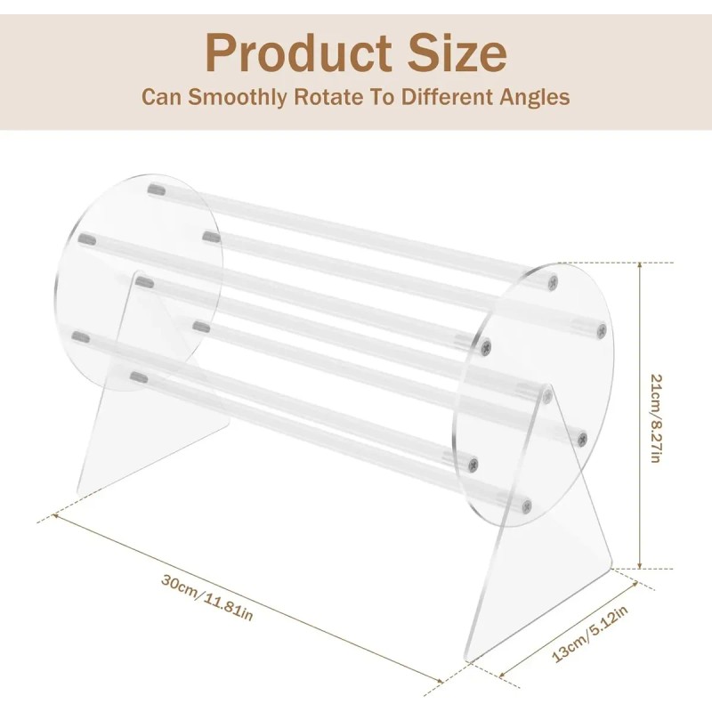 Acrylic Claw Clip Organizer,360 Degree Rotating Holder Transparent