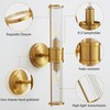 Linour Brushed Gold Wall Sconces Set of 2, Modern Bathroom