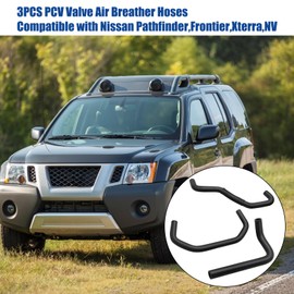 Jaronx 3PCS Breather Hoses Compatible with Nissan Pathfinder 2005-2012, Frontier 2005-2019, Xterra 2005-2015, NV 2005-2020, 4.0L Engine PCV Blowby Hose Valve Hose 11823-EA20A, 11826-ZL80B, 11826-EA200