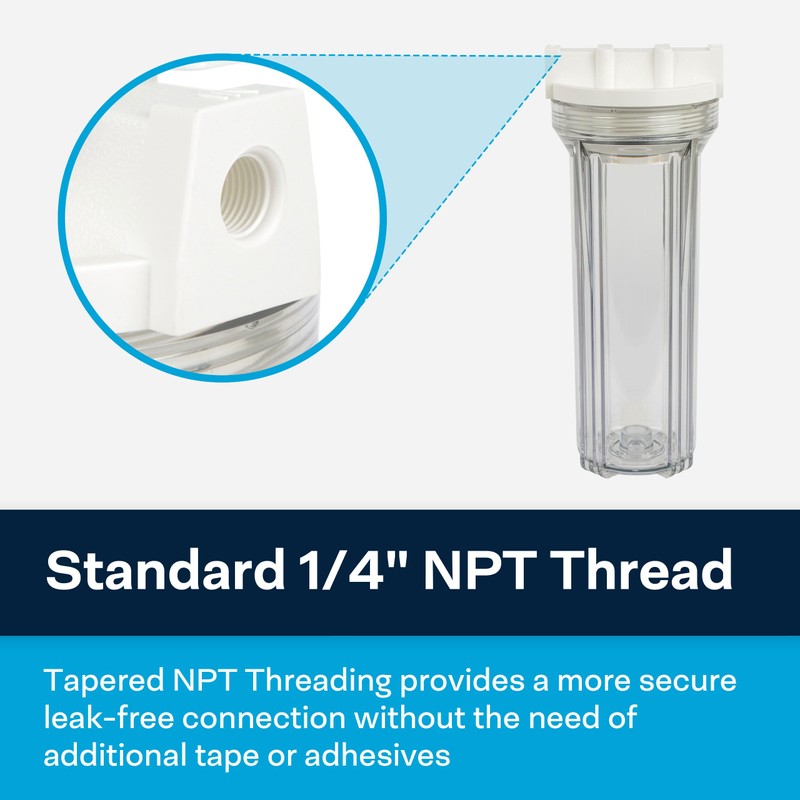 SpiroPure Clear Water Filter Housing 10 inch / 2.5 x