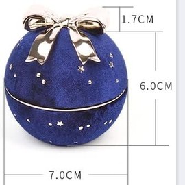 Round Bowknot Star Corduroy Ring Box Bowknot Ring Box for Wedding,Proposal Jewelry Gift Case (Dark Blue Ring box)