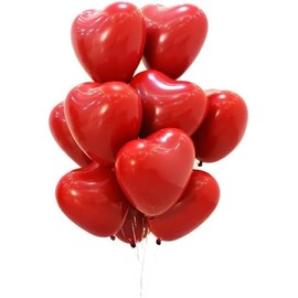 50 Pcs Red Heart Balloons, 10in Latex Heart Shape Balloons, for Valentines Day, Wedding,Proposal, Wedding Anniversary Party Decoration.