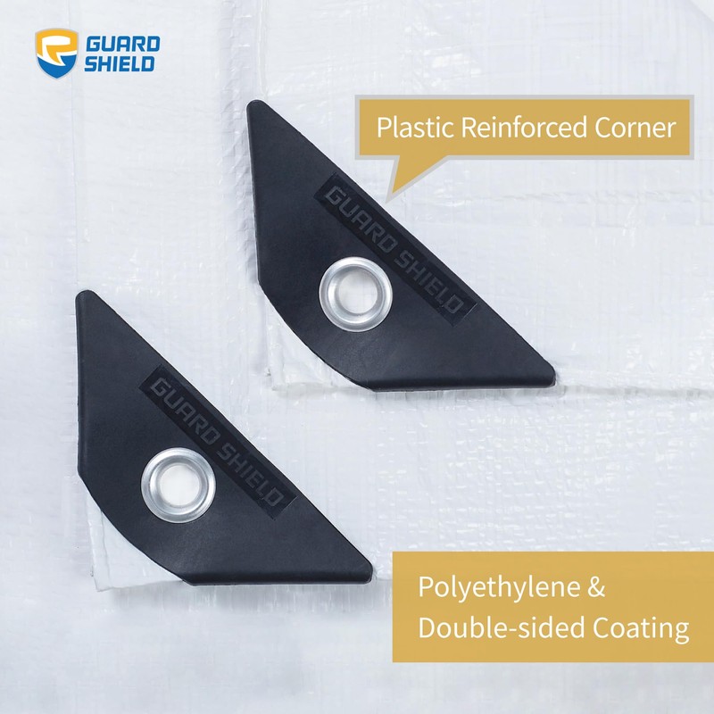 GUARD SHIELD Tarp White 9x12 Feet Multi Purpose Waterproof Poly