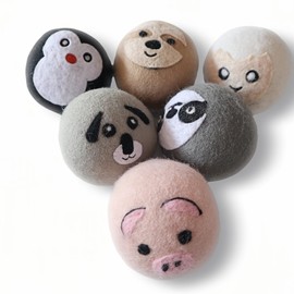 YWXWY Wool Dryer Balls, Cute Pattern Drying Balls for Laundry, Saving Drying Time&Reducing Clothing Wrinkles, Reusable - 6 Pack