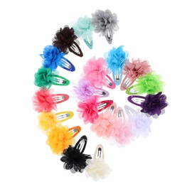 SAFIGLE 20pcs Mixed Color Chiffon Flower Hair Clips for Hairpin Barrettes for Everyday Wear and Special Occasions
