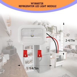 2025 Upgrade W10695459 W10843353 W11683243 for Whirlpool Kenmore Maytag Refrigerator Led Light Module Components*3, Replaces W10660728 W10279030 W11205083 2-Year Warranty