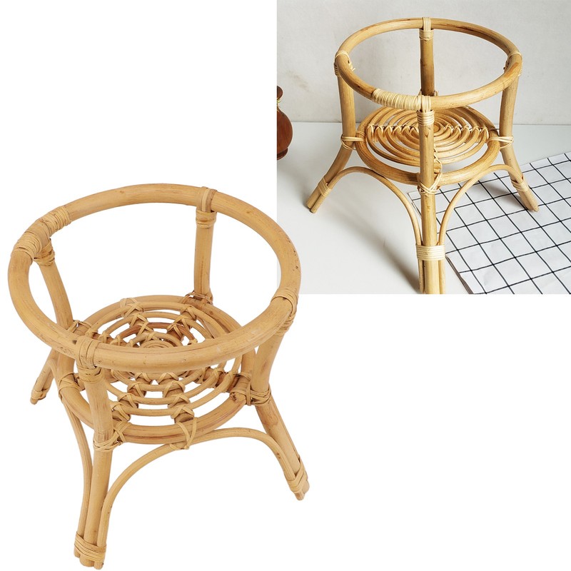 Plant Stand Flower Pot Rack Rattan Minimalist Stable 9.4in Diameter