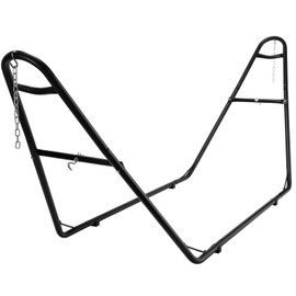 Arlopu Universal Hammock Stand for Outside, 550 LBS Capacity, Heavy Duty Double Steel Hammock Stand Only, Easy Assembly, Fits 9-14Ft Hammocks, Holding 2-3 People