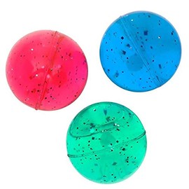 Rhode Island Novelty 1 Dozen 60mm Assorted Colored Glitter Balls Super Bouncy Ball