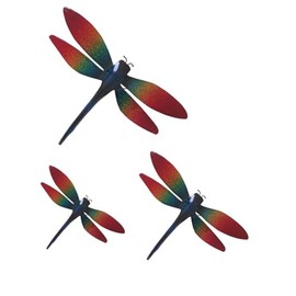 Decoración de Pared de Libélulas - Juego de 3 Piezas, Láminas Artesanales en 3D para Interior y Exterior, Ideal para Hogar, Jardín, Cocina, Comedor y Sala, Colores Brillantes y Diseño Único (Azul)