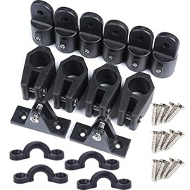 MX Boat Bimini Top 7/8 Inch Hardware Include 4 Pcs Boat Jaw Slide,6 Pcs Eye End Caps,2 Pcs Deck Hinge,Marine 3 Bow Bimini Top Nylon Fittings with Eye Pad