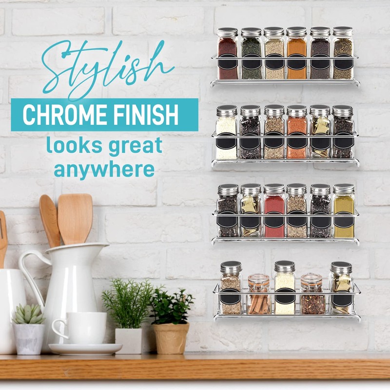 Ultimate Hostess Spice Rack Wall Mounted 4 Tier – Space-Saving