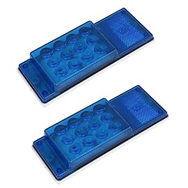Qtqgoitem Rectangle Shaped 12 Blue LED Side Lamp Light DC 24V 2 Pcs (model: 502 c2a 64a 212 9c0)