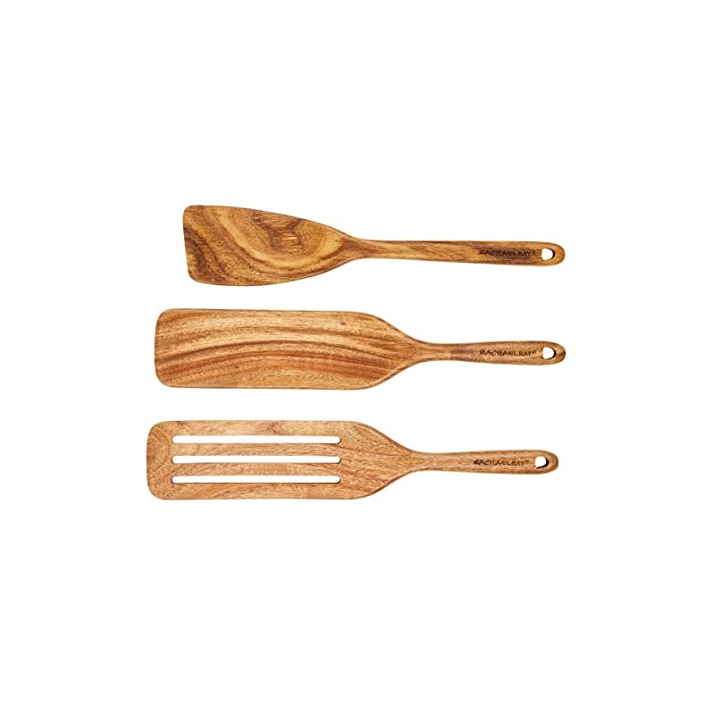 Rachael Ray Tools & Gadgets Kitchen/Cooking/Utensils Set, 3 Piece, Acacia