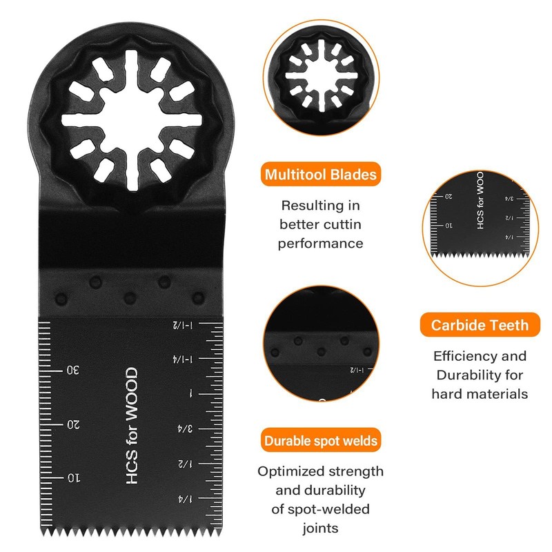 10 Pcs Oscillating Saw Blades, Wood Oscillating Multitool Quick Release