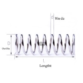 CREEYA 420-Piece Compression Spring Assortment Set, 24 Sizes of Compression Springs, Lengths 10 mm, 15 mm, 20 mm, 30 mm, Diameter 5 mm, 6 mm, 7 mm, 6 Different Elasticity, Tiny Compression Spring for