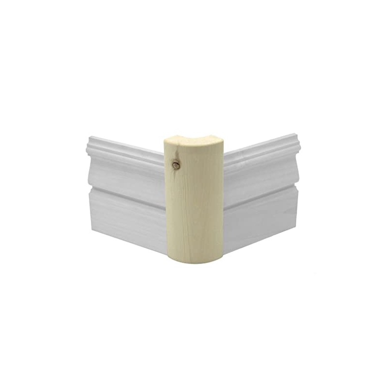 Pine Outside Radius Corner Base Block Bullnose, 3/4" x 2