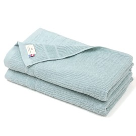 TANGONO Imabari Towel, Easy to Dry Towel, Bath Towel (Set of 2, 24.0 x 51.2 inches (61 x 130 cm), Smoke Aqua, Soothing Your Skin/Gentle Texture, Absorbent and Quick Drying, Made in Japan, Towel Room