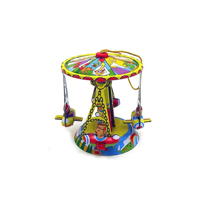 O012 Tin Toy Ornament Carousel Merry Go Round Christmas Tree