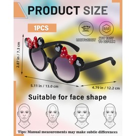 JUKOTA Pack of 1 Bow Tie Sunglasses, Polarised Sunglasses, Children's Sunglasses, UV Protection, Cute Bow Sunglasses, Baby Sunglasses, Children's Sunglasses for Boys, Girls (Black)