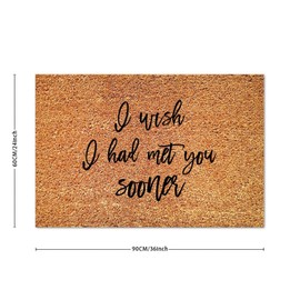 DecStic I Wish I Had Met You Sooner Coir Door Mat Door Mat Rustic Bible Verse Durable Coir Non Slip Mat for Garage Patio High Traffic Areas 24x36in