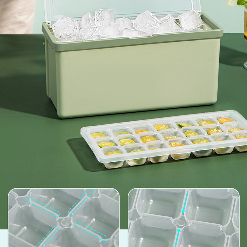 3 Layer Ice Cube Tray Large Capacity Easy Demoulding Pull