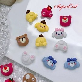 Nail Art Face & Butt Shaped Character Parts (2 Pieces) - 9 Types / 네일아트 얼굴 엉덩이 모양 케릭터 파츠 2개입 9종