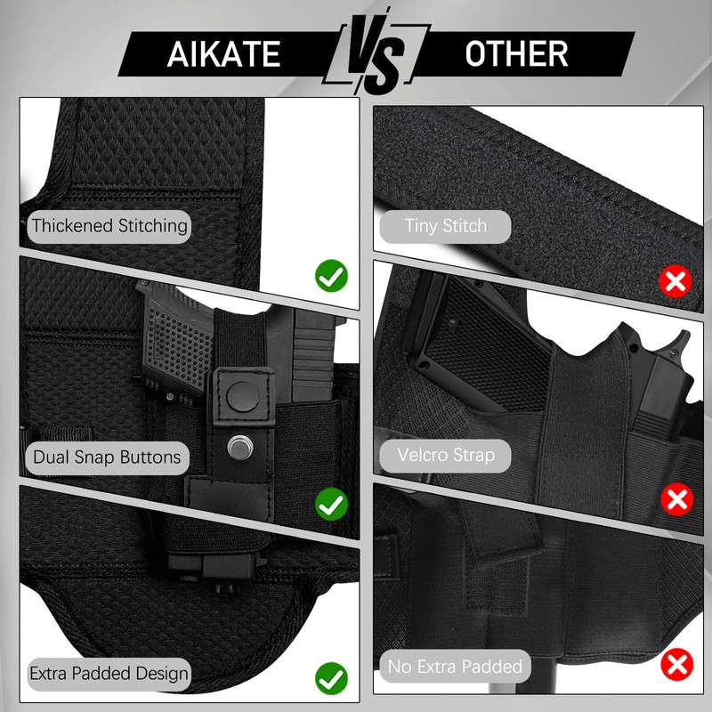 AIKATE Shoulder Holster for 9mm, Gun Shoulder Holster for Men