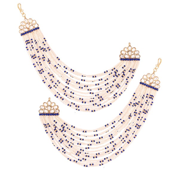 I Jewels Cadena para el oído con perlas para mujer,