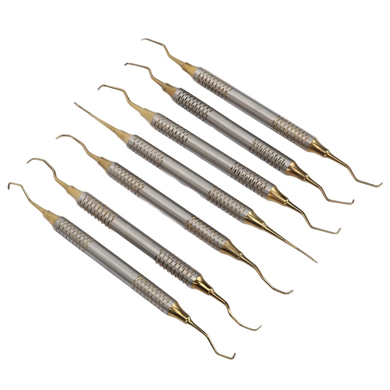7 Pieces Teeth Plaque Remover Kit Multiple Shapes Metal Cleaning