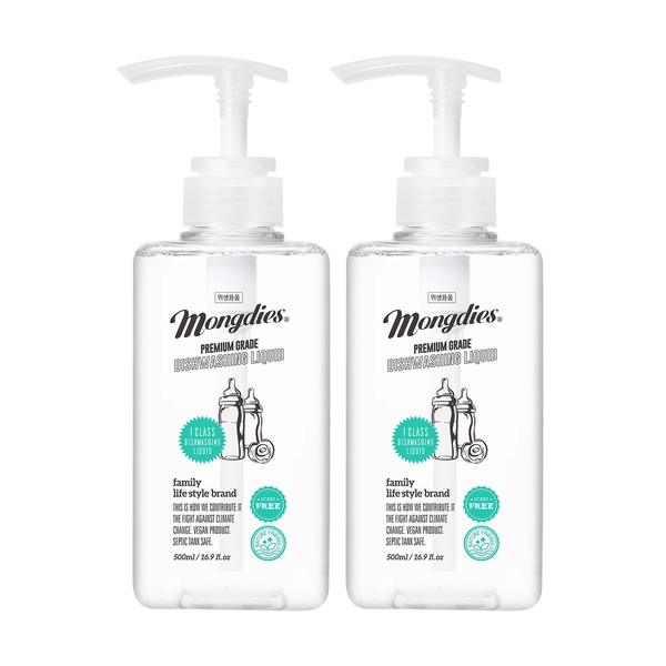 Mongdies Baby Bottle,Toy & Fruit Liquid Soap-Coconut Palm derived naturally surfactant 500ml [2 set]