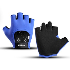 Light Workout Gloves for Women Men, Breathable Light Weight Lifting Glove, Adjustable Strap Gym Gloves for Working Out, Microfiber Anti-Slip Weightlifting Glove Gym Accessories (Blue, Small)
