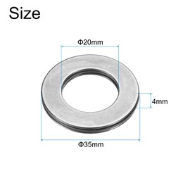 sourcing map AXK2035+2AS Needle Roller Thrust Bearings with Bearing Washers, 20mm Bore Diameter, 35mm OD, 4mm Total Thickness for Lawn Mower Truck Power Steering