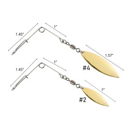 Dr.Fish 20 Pack Fishing Spinnerbait Wire with Willow Blade Lure Making Supplies Spinner Shaft Bass Fishing Lure Spinnerbait Making Accessories Ball Bearing Swivels