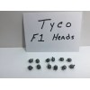 TYCO (12) F1 Heads in GRAY New old Stock parts