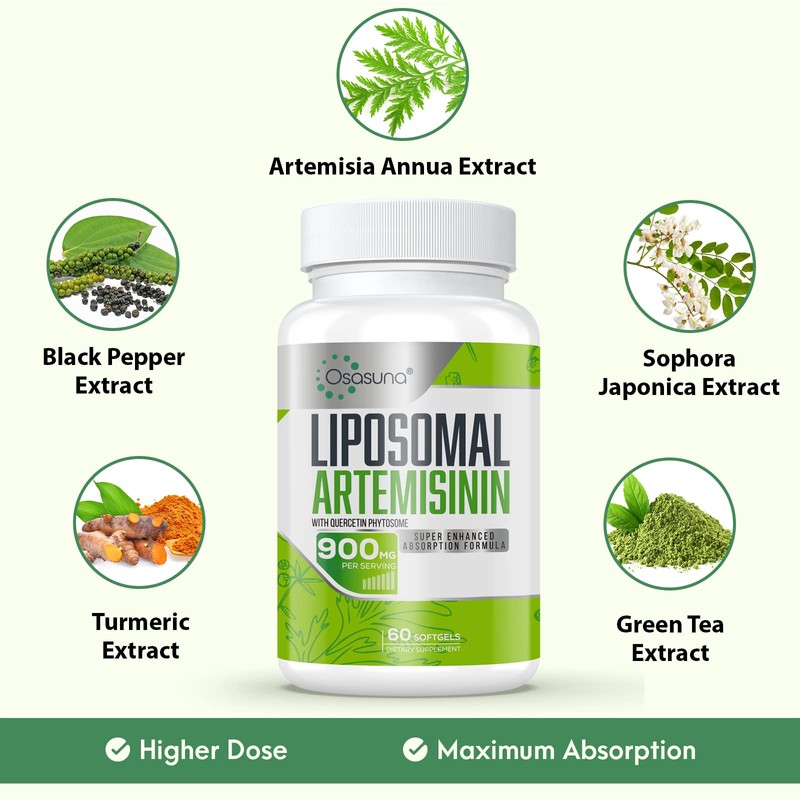 Osasuna 900 mg Liposomal Artemisinin for Maximum Absorption, Sweet Wormwood
