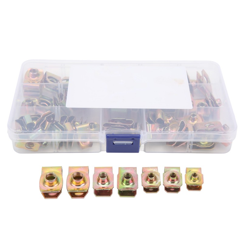 60Pcs U Nut Clip Kit Strong Rust Resistance High Elasticity