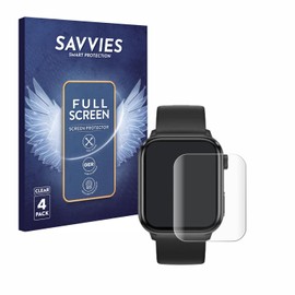 Savvies Pack of 4 Full Screen Protectors for Ice-Watch ICE Smart 2.0 1.96 Inch Full Cover Screen Protector [3D Curved, Transparent]