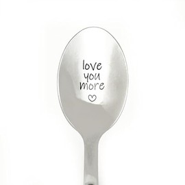 Love you more, best friends gift, gift for mom, gift for dad, heart, engraved Ice cream spoon, dessert spoon, coffee spoon, Ice cream shovel