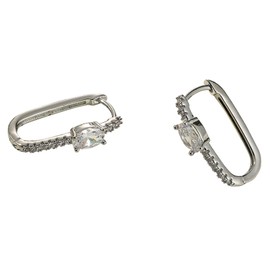 18K Gold-Plated Earrings Real Gold Micro-Inlaid Egg-Shaped Zircon Fashionable Women's Earrings Ear Buckles