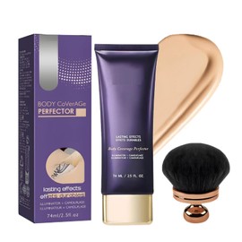 Body Coverage Perfector, All Over Complexion Perfector with Extra Large Body Makeup Brush,Waterproof Tattoo Cover Up Cream, Long-Lasting Sweat-Proof Body Concealer Makeup No Transfer