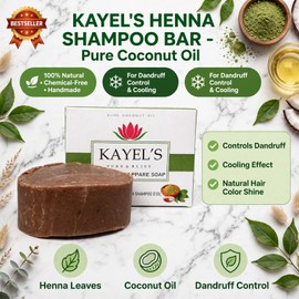 Kayel's Herbal Handmade Henna Shampoo Bar - Healthy Scalp Nourishing Hair Hair Growth - No Paraben No SLS/Sles No Animal Fat No Artificial Colourant