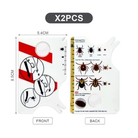 HDGSAFD Pack of 2 Tick Cards, Tick Catcher Card with Magnifying Glass, Pet Tick Catcher, Tick Scale Chart, Pet Tick Catcher Tool, Suitable for Removing Ticks in Cats and Dogs