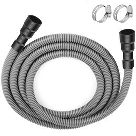 10 Ft Universal Dishwasher Drain Hose Extension Corrugated and Flexible Dishwasher Hose Drain Replacement with 2 Clamps Discharge Hose Fits for 5/8", 3/4", 1" Dishwasher End