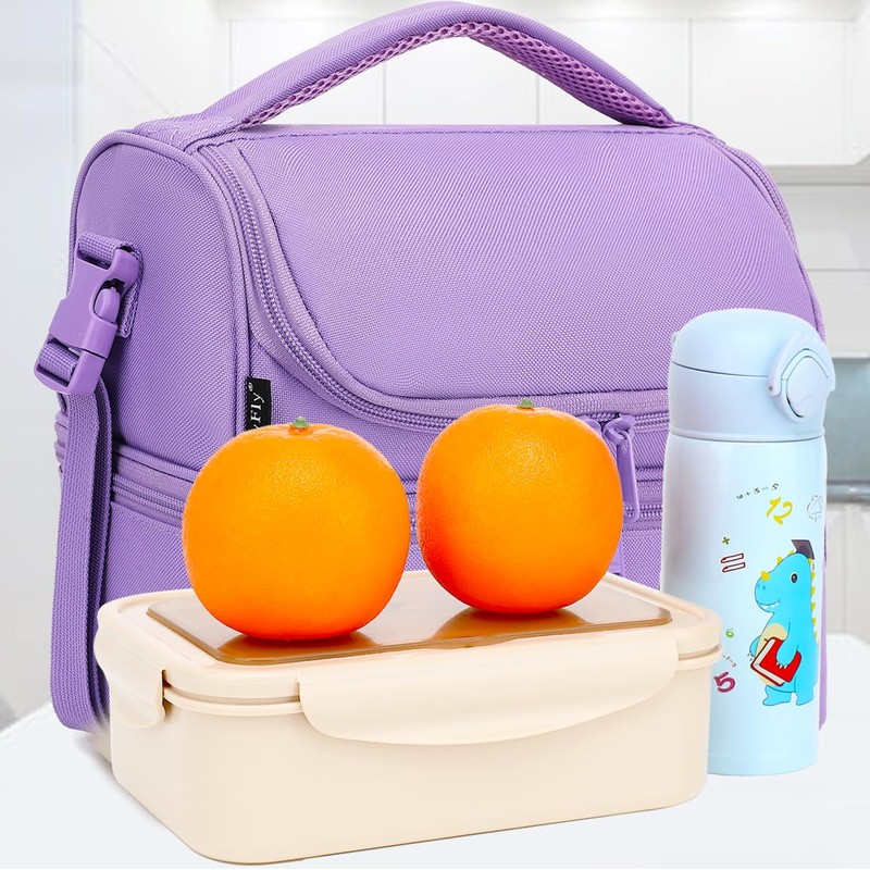 FlowFly Double Decker Cooler Insulated Lunch Bag Large Tote for