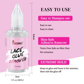 4 Bottles Glue Set-Invisible Bonding Glue for Lace Wig Closure Frontal with Lace Glue Remover (2PCS Wig Glue 1.28oz+2PCS Lace Glue Remover 1oz)