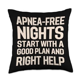 Sleep Apnea Warrior OSA Awareness Apparel Obstructive Sleep Awareness Design for Apnea Warriors Throw Pillow, 18x18, Multicolor