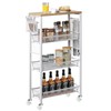 YITAHOME Slim Storage Cart 4 Tier Narrow Kitchen Rolling Cart